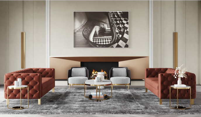 Three-seater sofa upholstery design couch seating sofas 3-piece room furniture modern