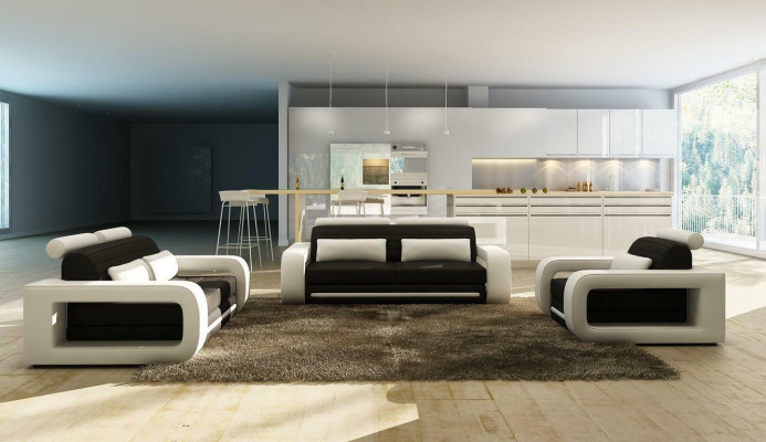 Leather sofa couch seating area 3+2 seater design modern sofa suite