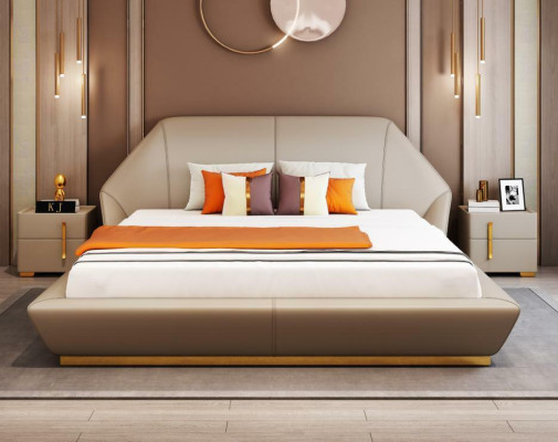 Designer Italian furniture bed double bedroom 180x200cm leather
