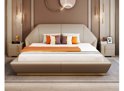 Designer Italian furniture bed double bedroom 180x200cm leather