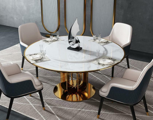 Luxury round table round design tables stainless steel furniture dining room dining tables new