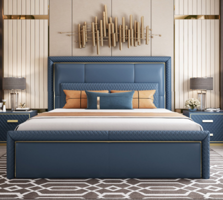 Design bed bedroom double bed beds hotel luxury upholstery leather