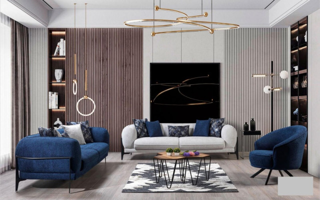 Armchair Luxury Single-Seater Couch Textile Sofa Upholstered Furniture Coucher Blastoff Textile
