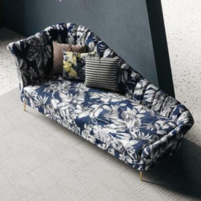 Textile Chaise Lounge Recliner Upholstered Loungers Sofa Relax Chaise Lounge Club Furniture New