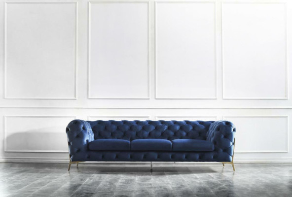 Chesterfield Textile Sofa Upholstered Seat Couch Big XXL 3 Seater Fabric Couches