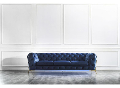 Chesterfield Seat Fabric Upholstery 2-Seater Living Room Couch Sofa Upholstery Set