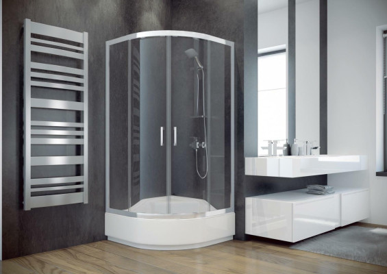 Shower enclosure quarter-circle corner shower glass round shower