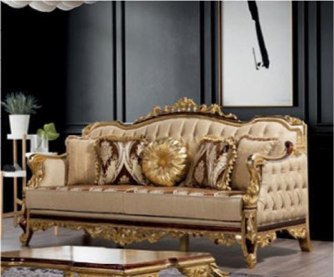 Classic sofa set coffee table armchair couch 5-piece Chesterfield furniture