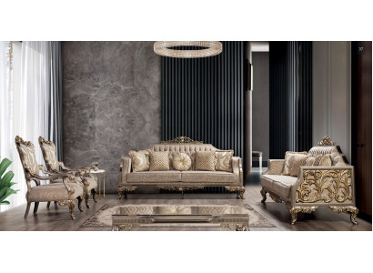 Sofa set 3+3+1+1 seater coffee table classic designer luxury living room set