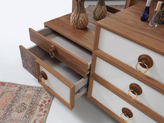 Bedroom dresser with mirror wood furniture luxury furniture 2-piece new set