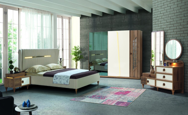 Bedroom dresser with mirror wood furniture luxury furniture 2-piece new set