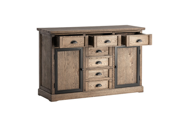 Console table brown wood drawer shelf side table sideboard dresser furniture