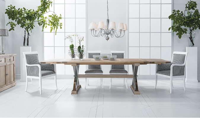 Design dining table classic wooden tables extendable living room luxury