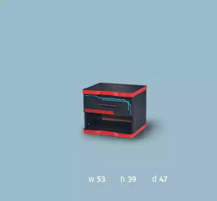 Modern black nightstand, designer nightstand in the children's room, new furniture.