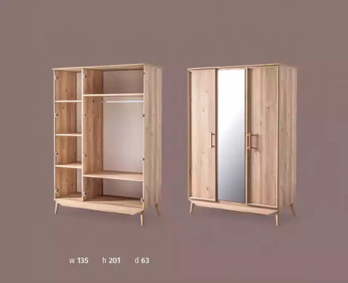 Wardrobe wooden cabinet brown bedroom furniture closet cabinet