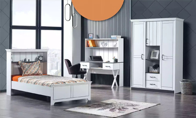 Country house furniture bedroom wardrobe closet white cabinets 140cm