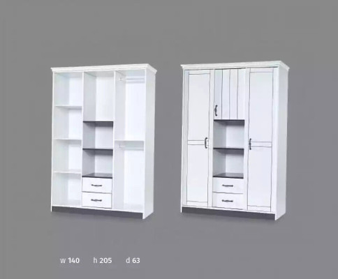 Country house furniture bedroom wardrobe closet white cabinets 140cm