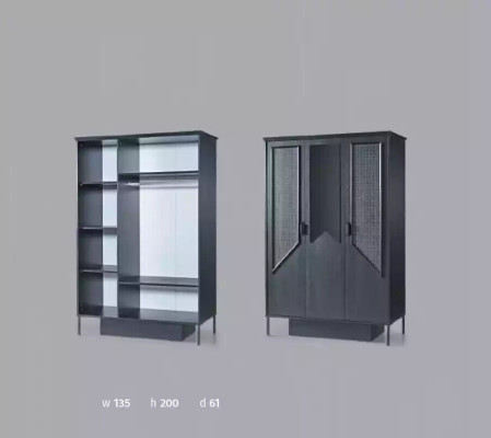 Wardrobe Closet Furniture Bedroom Cabinets Wood Loft Interior Black
