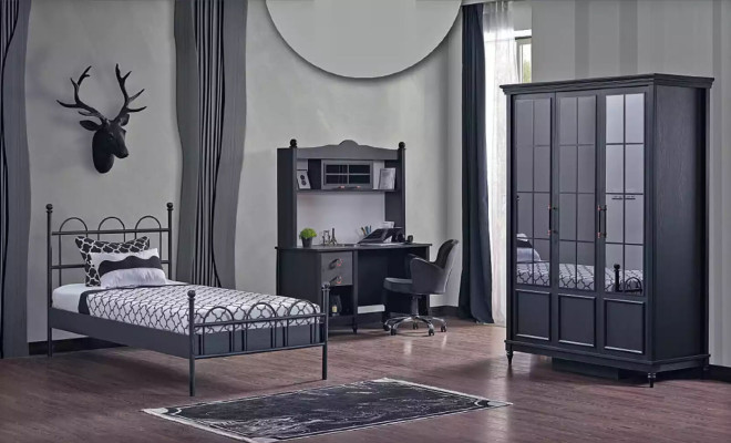 Black wardrobe design closet luxury furniture bedroom furniture