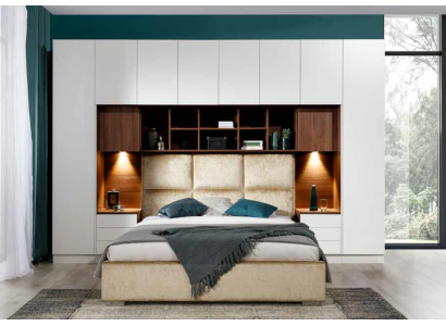 Bedroom design with comfortable beds and elegant closets.