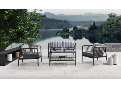 Design Sofa 2-Seater Fabric 2x Armchairs Upholstery Sofas Textile Coffee Table New