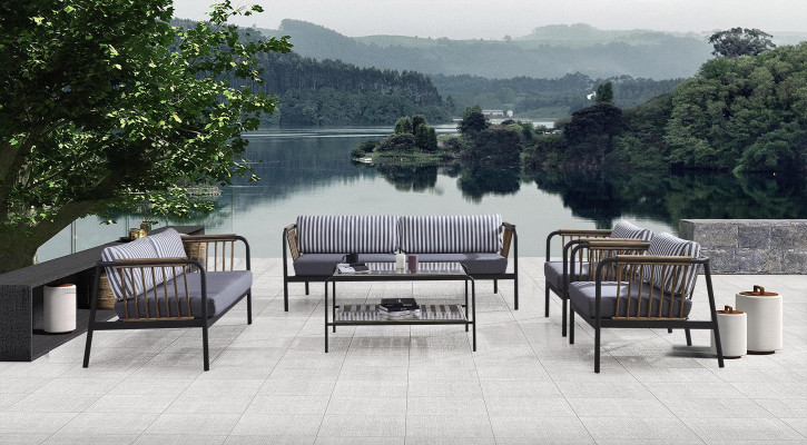 Design Sofa 2-Seater Fabric 2x Armchairs Upholstery Sofas Textile Coffee Table New