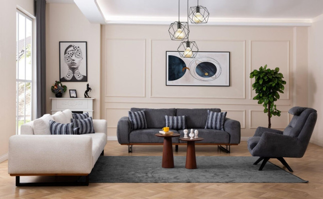 Design sofa set living room set modern suites 4+3+1 seat 3-piece.