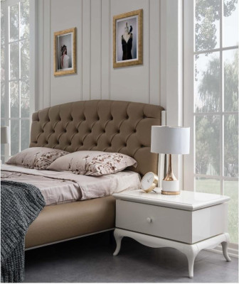 Double Bed Set Frame Complete Bedroom Bed 6 Pieces White