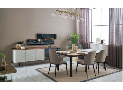 Dining corner dining room set dining group dining room furniture set 9-piece wood white