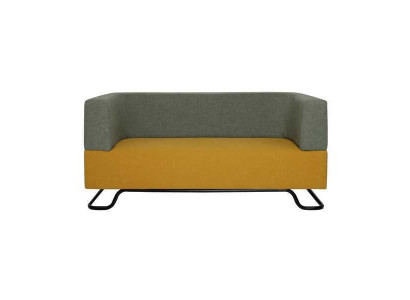 Two-tone 2-seater high-quality upholstered designer living room couch