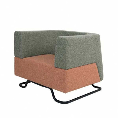 Modern single-seater green armchair upholstered office furniture