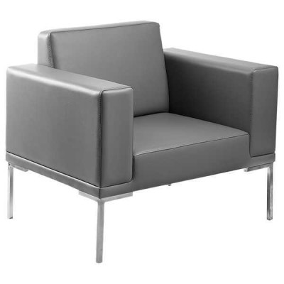 Gray TV armchair, designer upholstered armchair, recliner, relaxing single-seater