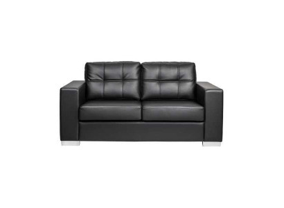 Black living room 2-seater luxury leather recliner couch modern design