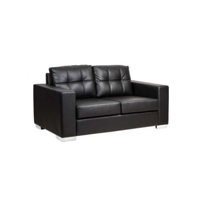 Black living room 2-seater luxury leather recliner couch modern design