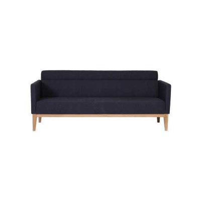Black three-seater luxury 3-seater couch designer upholstered sofa wooden legs