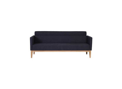 Black three-seater luxury 3-seater couch designer upholstered sofa wooden legs