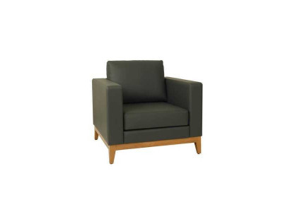 Dark green single-seater designer chair, relax one-seater office recliner.