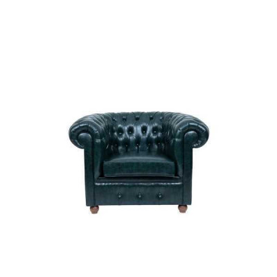 Chesterfield dark green armchair lounge living room TV single-seater