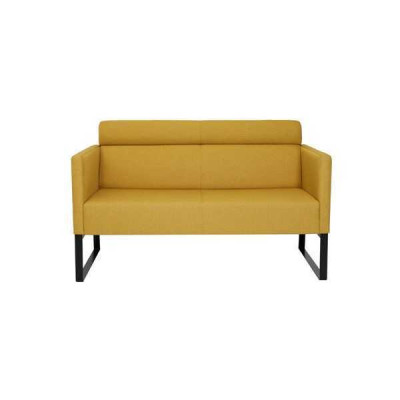 Yellow living room sofa designer 2-seater couch upholstered leather sofas new