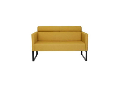 Yellow living room sofa designer 2-seater couch upholstered leather sofas new