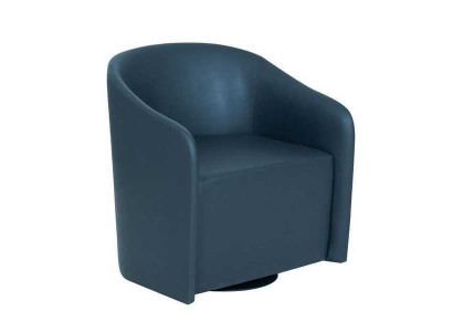 Blue armchair, designer single-seater, textile armchair, modern recliner.