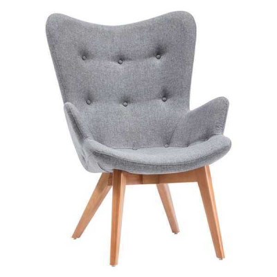 Designer gray dining chair wood single-seater living room luxury chairs