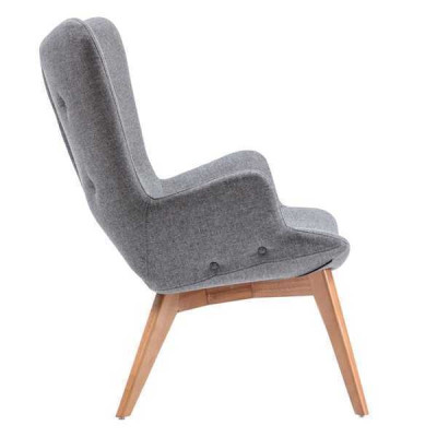 Designer gray dining chair wood single-seater living room luxury chairs
