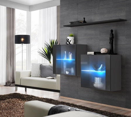 Designer wall unit wall cabinet wall shelf luxury set living room furniture