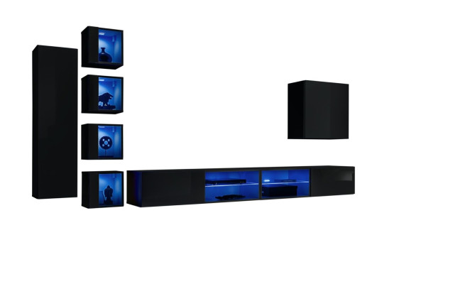Furniture wall unit complete wooden furniture modern designer set wall cabinet furnishings