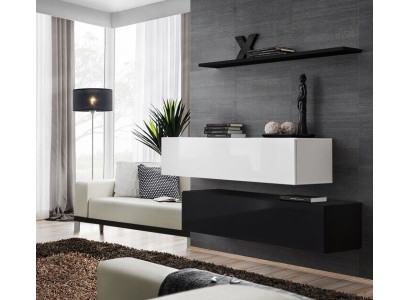 Living Room Black Wall Unit Designer Cabinet Set Wall Shelf Modern New Furniture