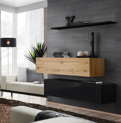 Living room furniture luxury living wall 130 cm designer suite set 3-piece wall cabinet