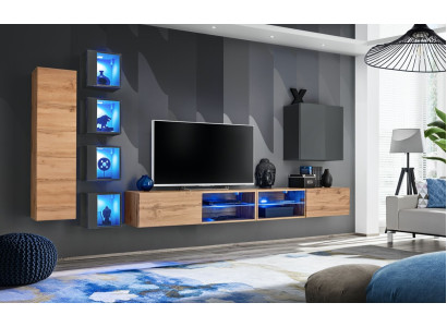 Set living room wall unit 320 cm wall cabinet TV stand modern sideboard living room furniture