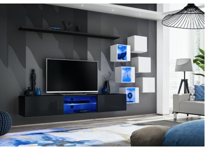 Modern complete wall unit wall shelves luxury designer set living room furniture