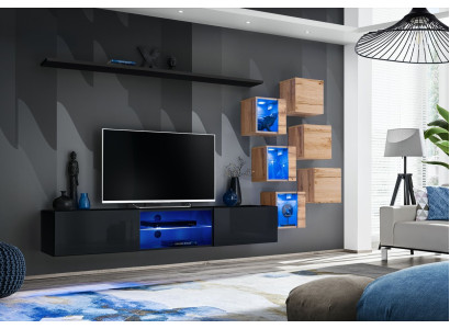 Wooden furniture modern wall unit designer living room furniture TV stand wall cabinet
